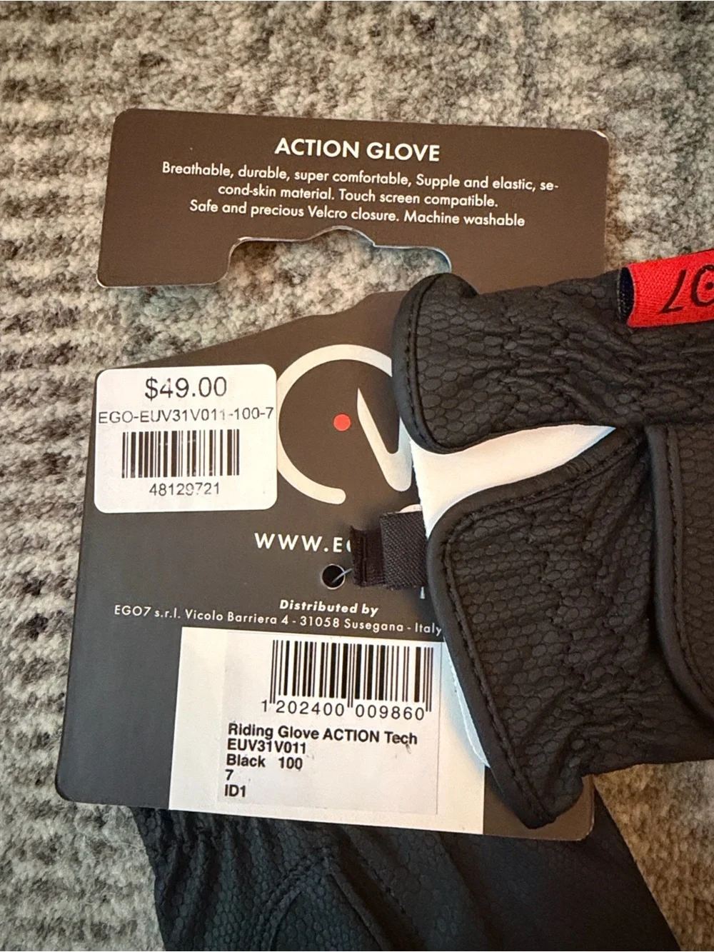 EGO7 Women’s Black Action Gloves Size 7 Still in Package